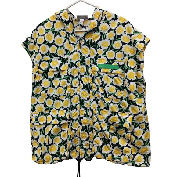 Diane Von Furstenberg X Target Hooded Vest Womens Medium Poppy Nylon Packable - Picture 1 of 8